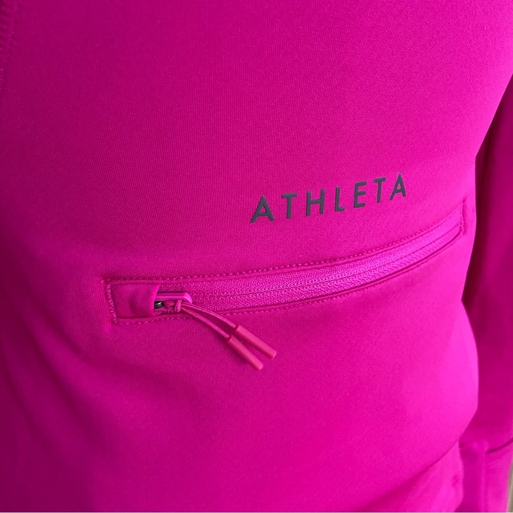 Athleta Whistler Fuchsia Pink Half Zip Sweater Shirt Women’s Size XXS - Picture 6 of 8